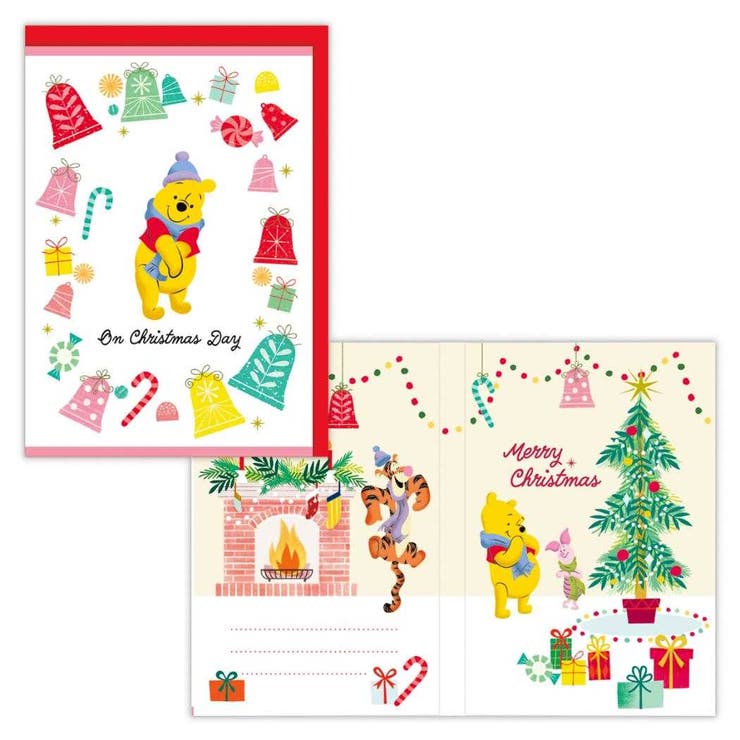 cinemacollection くまのプーさん クリスマスカード プリントオルゴールカード DNプー カラフルベル ディズニー 日本ホールマーク Xmas メ...