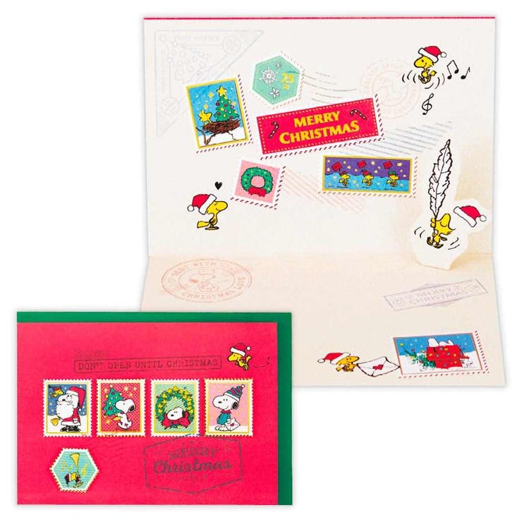 cinemacollection スヌーピー クリスマスカード 立体カード SNクリスマススタンプ ピーナッツ 日本ホールマーク Xmas メッセージカード キ...
