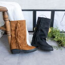 【10%OFFクーポン!11/27(木)1:59まで】FABBY FABBY. フリンジミドルブーツ シューズ・靴