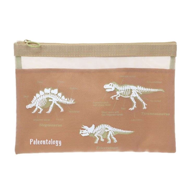 cinemacollection STUDY HOLIC トラベルポーチ メッシュA5ポーチ 古生物学 恐竜 Green Flash 収納ケー..