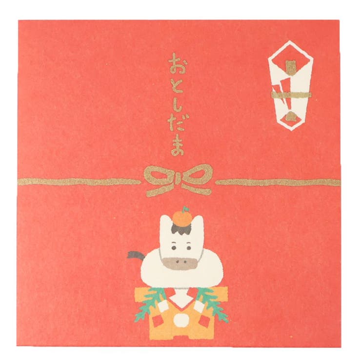 cinemacollection ぽち袋 ふわり年賀ぽち袋二つ折り 5枚入り うま鏡餅 フロンティア 金封 お年玉袋 伊..