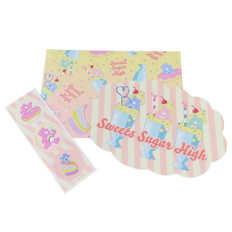 cinemacollection ケアベア レターセット ダイカットレター サマー CareBears S&C 便箋&封筒 キャラクター グッズ 文房具