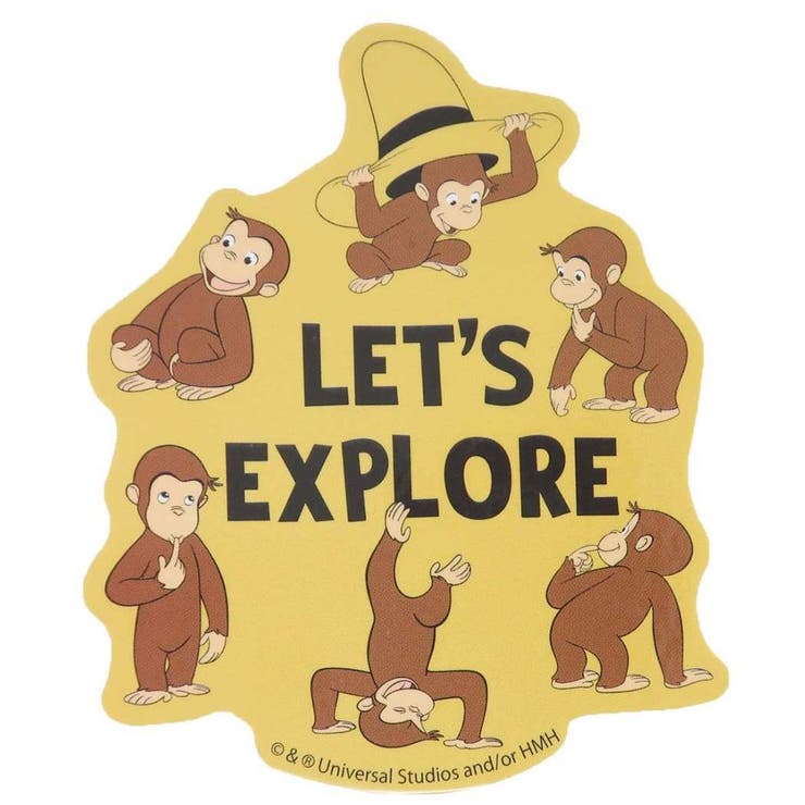 cinemacollection おさるのジョージ ステッカー ダイカット ビニール ジョージいっぱい スモールプラネット シール デコシール 防水 絵本キャラクター グッズ シネマコレクション 文房具(3.0)