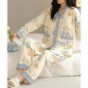 【マラソン期間中 5%OFFクーポン】aimoha 2点セット カラフル長袖シャツ&ロングパンツ ルームウェア【AW】 ルームウェア・パジャマ