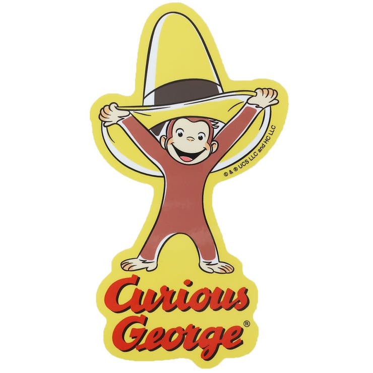 cinemacollection おさるのジョージ ビッグシール アウトドアステッカー ジョージ＆ロゴ スモールプラネット ビニールステッカー デコシール 耐水性 絵本キャラクター グッズ 文房具