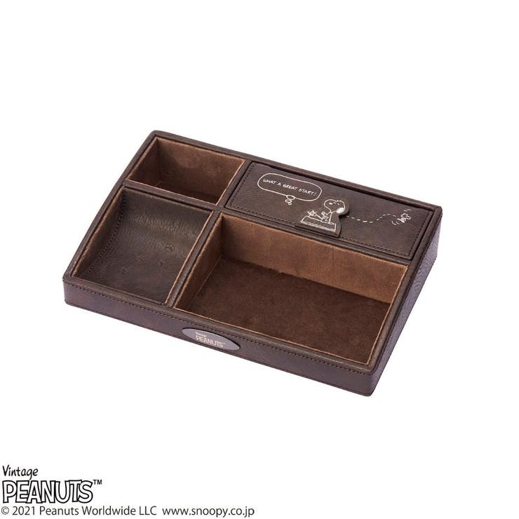 cinemacollection スヌーピー 卓上収納 オーバーナイター ブラウン ピーナッツ 茶谷産業 マルチトレー ..