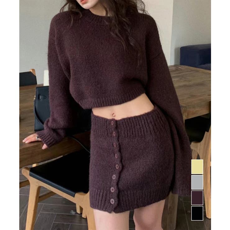 Miniministore ニットセットアップ セーター スカート トップス