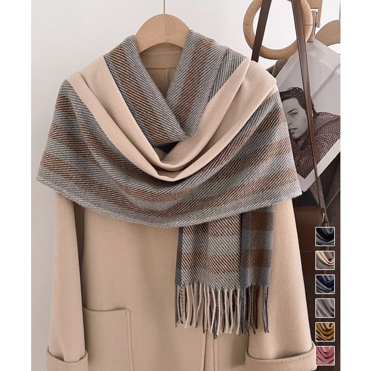 Miniministore チェック柄マフラーレディース大判ストール 小物