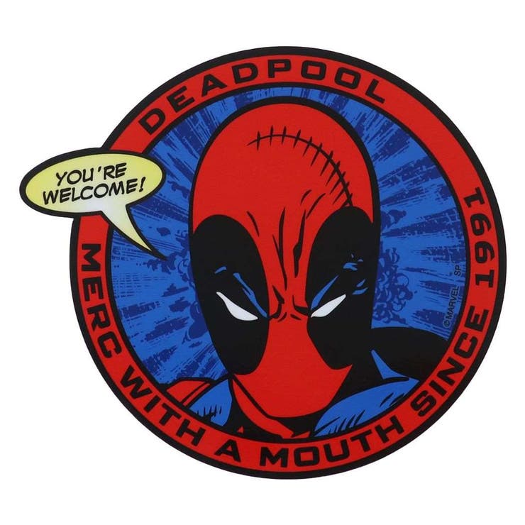 cinemacollection デッドプール ビッグシール アウトドアステッカー サークル MARVEL スモールプラネット ビニールステッカー デコシール 耐水性 耐候性 キャラクター グッズ 文房具