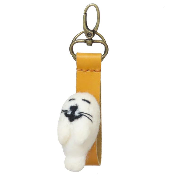 cinemacollection バッグチャーム ネパールフェルト グローブホルダー アザラシ アニマル トモコーポレ..