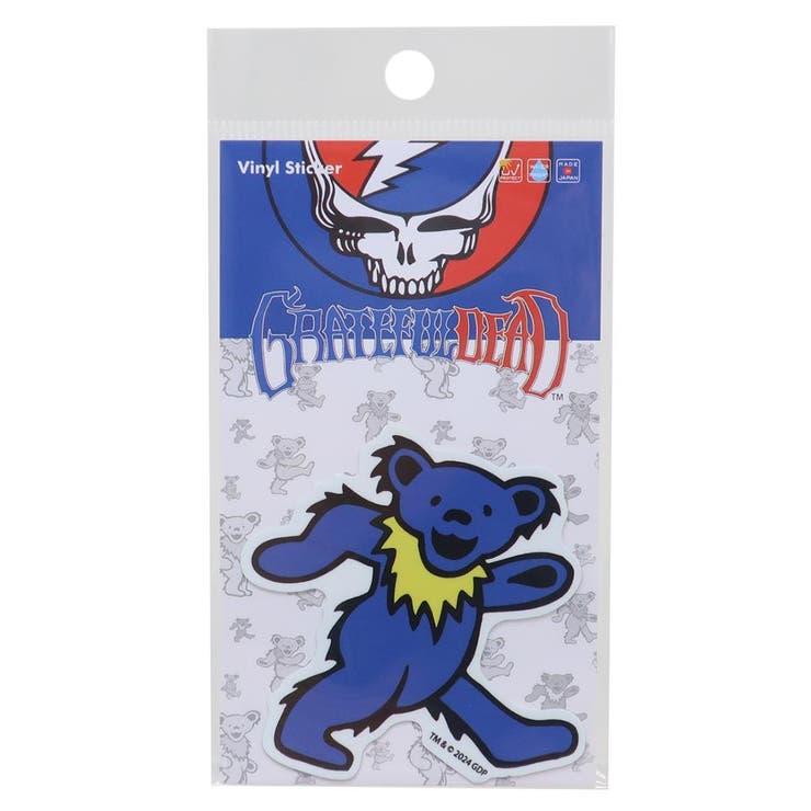 【10％OFFクーポン！3/26(木)1:59まで】cinemacollection GRATEFUL DEAD グレイトフルデッド ビニールシール ダイカットビニールステッカー DANCING BEAR BLUE ゼネラルステッカー デコステッカー 耐