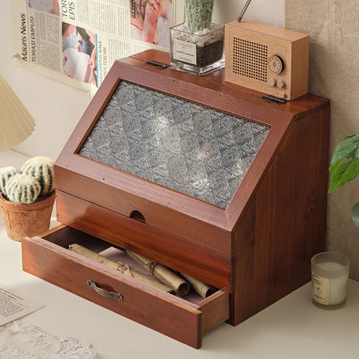 【10％OFFクーポン！2/10(火)1:59まで】aimoha aimoha homeビンテージスタイル アクセサリ収納 収納ボックス/小物入れ 寝具・インテリア雑貨