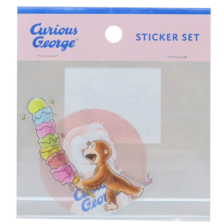 cinemacollection おさるのジョージ ダイカットシール クリアステッカー ice cream Green Flash デコシール 絵本キャラクター グッズ 文房具