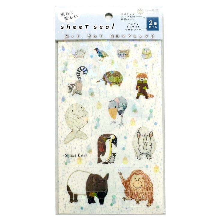 cinemacollection Shinzi Katoh シンジ カトウ シールシート 重ねて楽しいシートシール 涙雨x絶滅危惧種 シール堂印刷 手帳デコ デ...