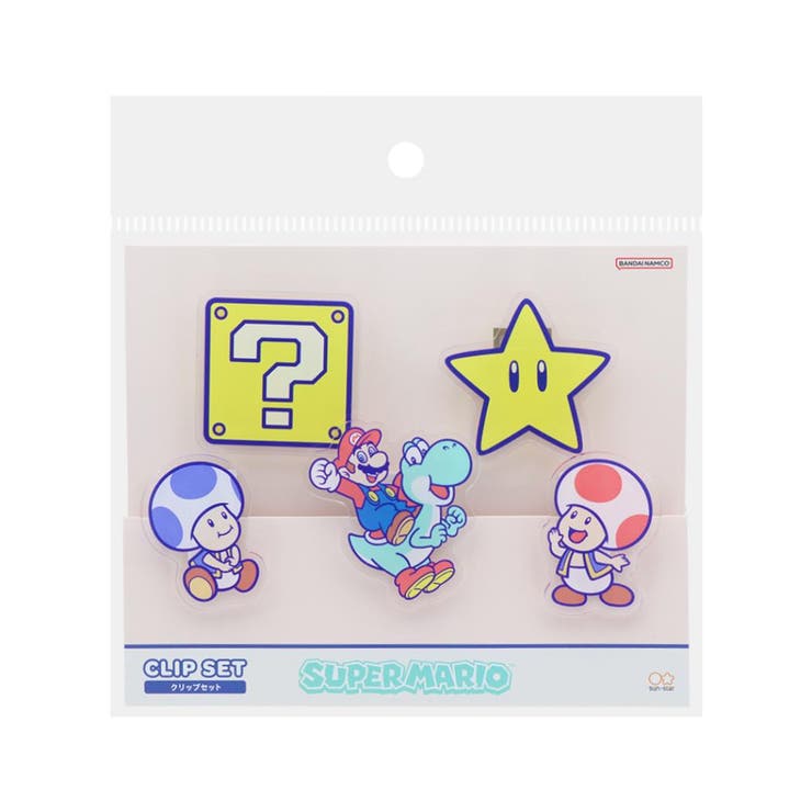 cinemacollection スーパーマリオブラザーズ クリップ アクリルクリップ5個セット 味方 サンスター文具 事務用品 キャラクター グッズ 文房具