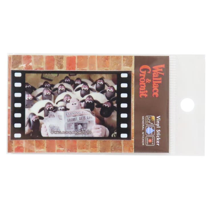 cinemacollection ウォレスとグルミット ビニールシール 場面写真ステッカー 新聞 ゼネラルステッカー 耐水耐光 デコステッカー キャラクター グ...