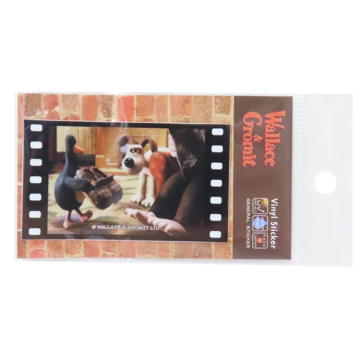 cinemacollection ウォレスとグルミット ビニールシール 場面写真ステッカー スリッパ ゼネラルステッカー 耐水耐光 デコステッカー キャラクター...