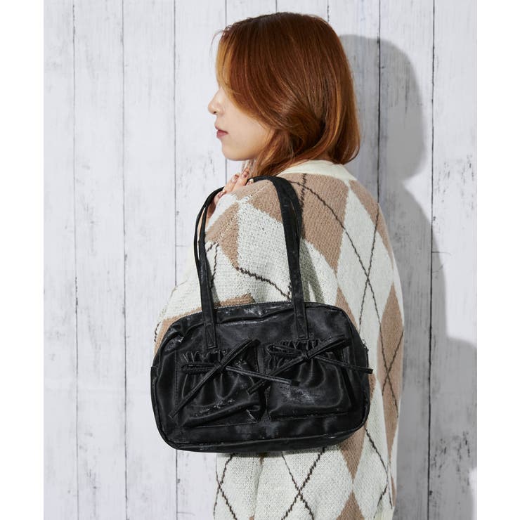 【10％OFFクーポン！2/10(火)1:59まで】GORGE 《ダブルリボン×フロントポケット》レディース ショルダーバッグ オールシーズン バッグ・鞄