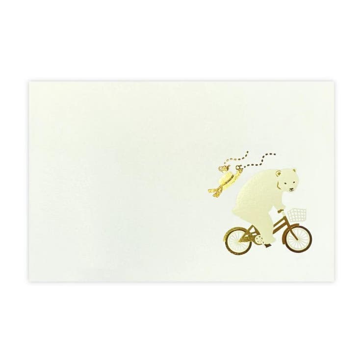 【ポイント2倍＆クーポン！3/11(水) 1:59まで】cinemacollection ROKKAKU アニマルシリーズ POSTCARD メッセージカード BEAR'S Weekend 1枚入り Hey Honey フタバ 箔押し グリーティング