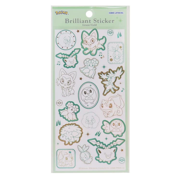 cinemacollection ポケットモンスター シールシート ブリリアントステッカー くさタイプ ポケモン カミオジャパン デコシール デコレーション キ...
