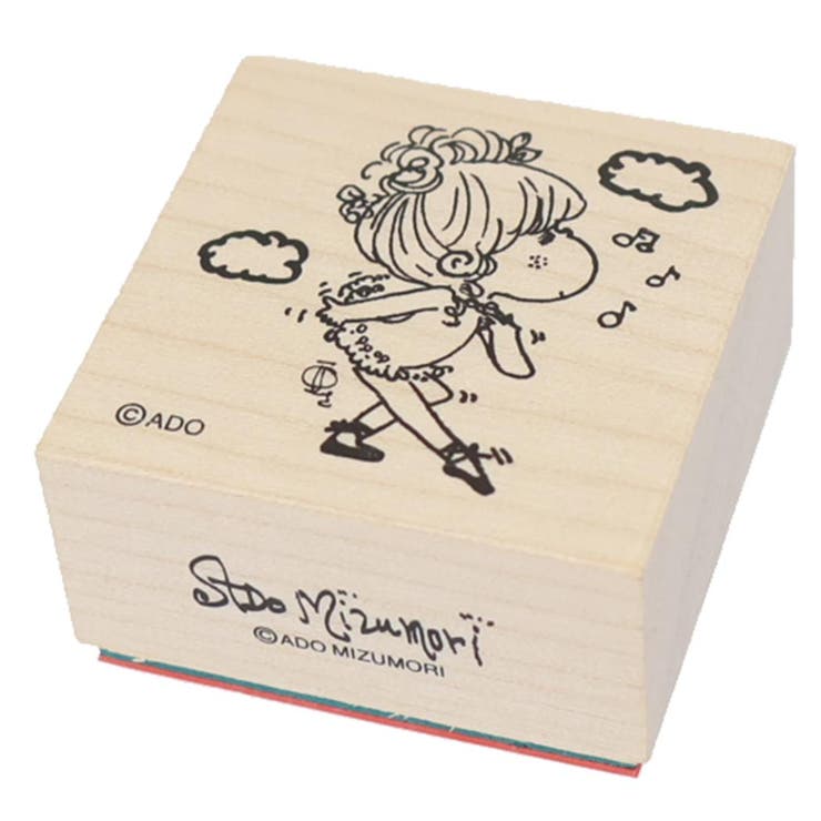 cinemacollection 水森亜土 はんこ 木製スタンプ おさんぽ カミオジャパン 手帳デコ デコレーション キャラクター グッズ 文房具