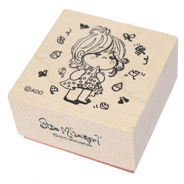 cinemacollection 水森亜土 はんこ 木製スタンプ ガール カミオジャパン 手帳デコ デコレーション キャラクター グッズ 文房具