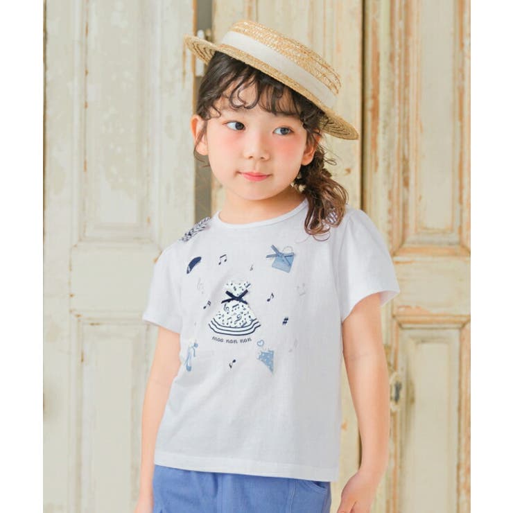 moononnon 子供服 女の子 Tシャツ 春夏 半袖 子ども服 こども キッズ ベビー 綿100％ コットン ワンピースプリント 音符 リボン 花 80cm 90cm 100cm 110cm 120cm 130cm 140cm 150cm 160cm