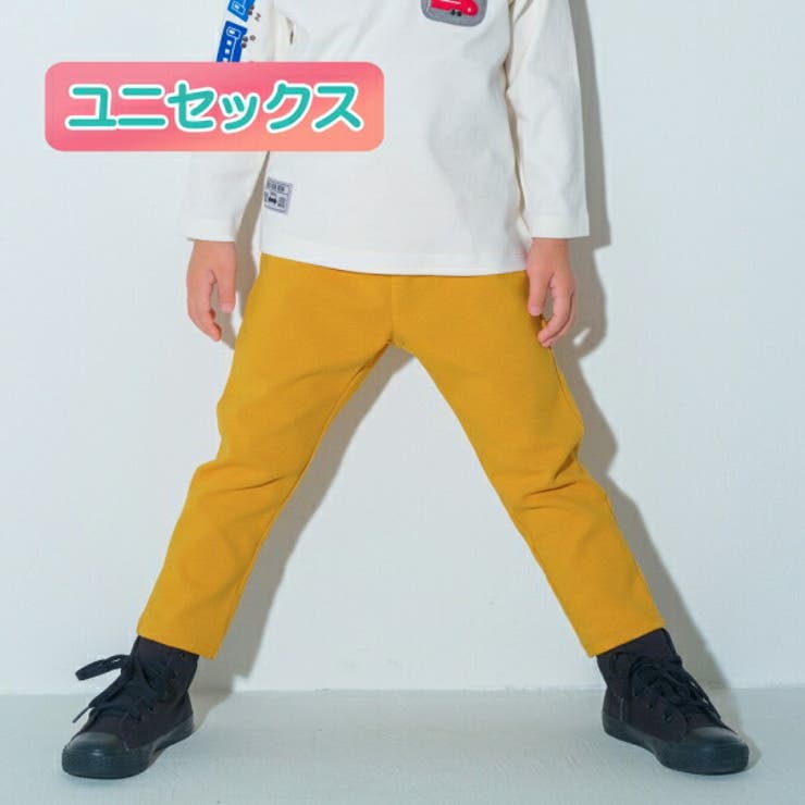 moononnon 子供服 男女兼用 パンツ 秋冬 長ズボン こども ベビー キッズ 兄妹 姉弟 普段着 ウエストゴム イエロー 80cm 90cm 100cm 110cm 1歳 2歳 3歳 4歳 5歳 6歳 【むーのんのん moononnon】 パンツ