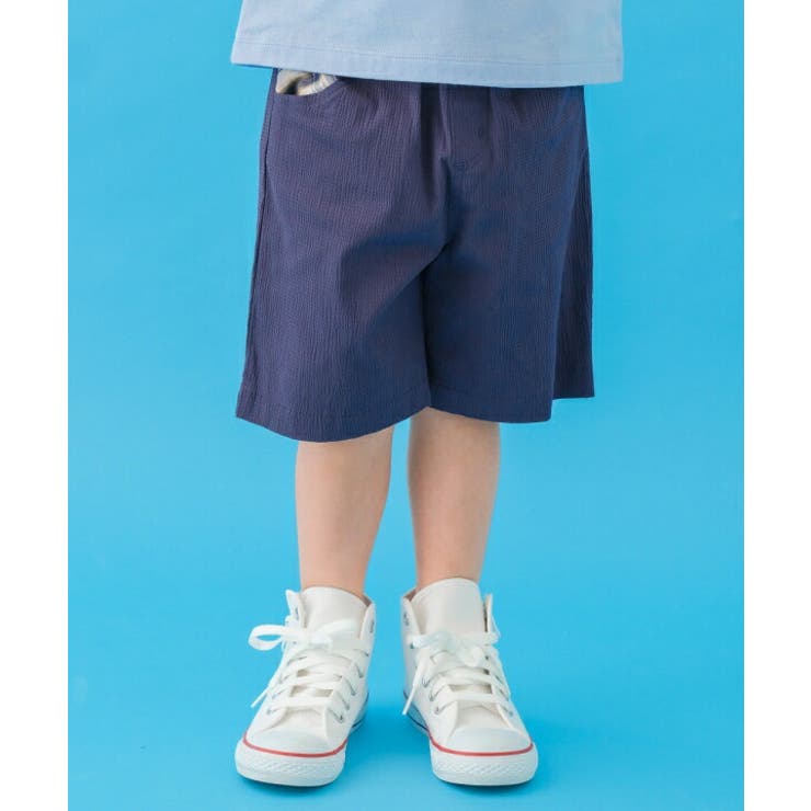 moononnon 子供服 男の子 パンツ 夏服 ハーフパンツ 園児 小学生 こども服 チェック ホールゴム ストレッチ ネイビー ベージュ 80cm 90cm 100cm 110cm 120cm 130cm 140cm 150cm 160cm 1歳 2