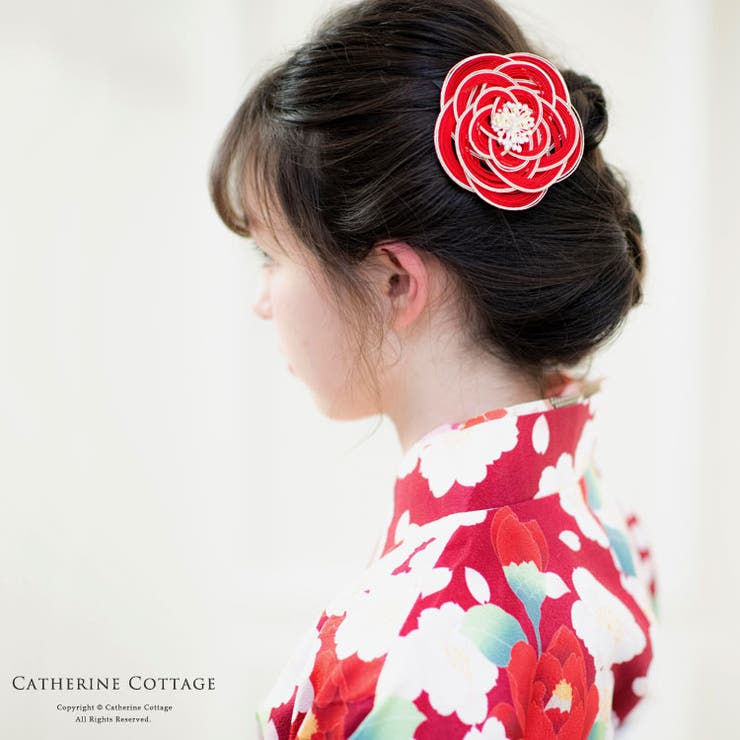 Catherine Cottage ヘアアクセサリー 和装 水引 ヘアクリップ 梅 水引髪飾り 梅結...