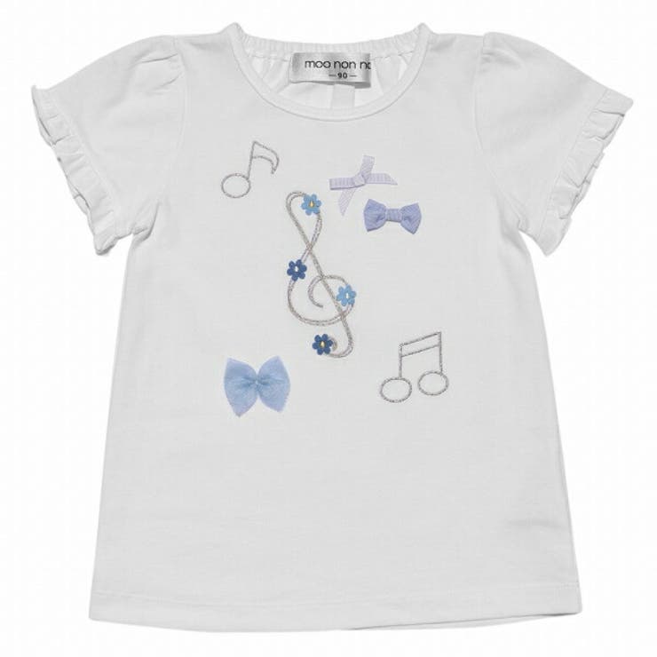 moononnon 子供服 女の子 Tシャツ 半袖 ベビーサイズ 普段着 通学着 綿100％音符＆...