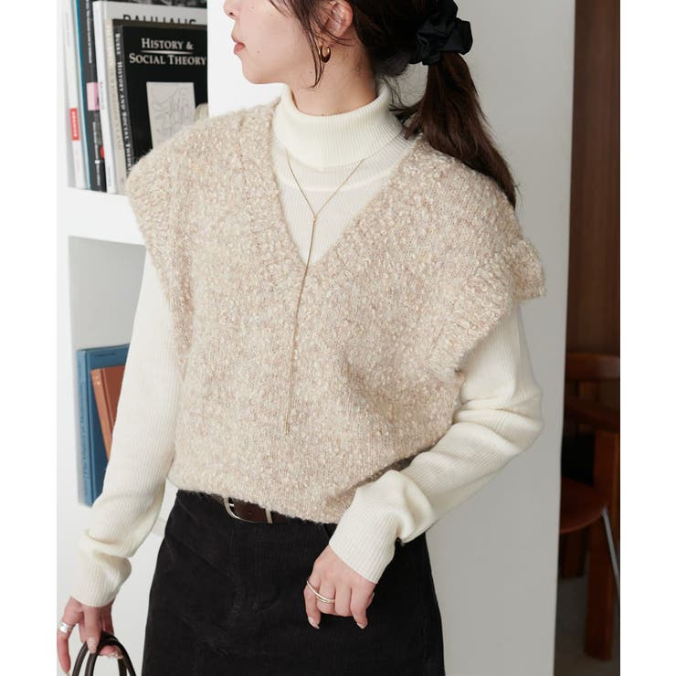 PAL GROUP OUTLET 【Discoat】スラブフリルベスト トップスのサムネイル