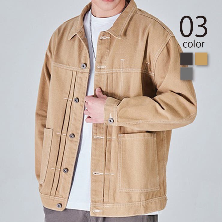 SETUP7【MEN】 【SETUP7】カジュアルデニムワークジャケットKNF144 アウター(コート・ジャケットなど)