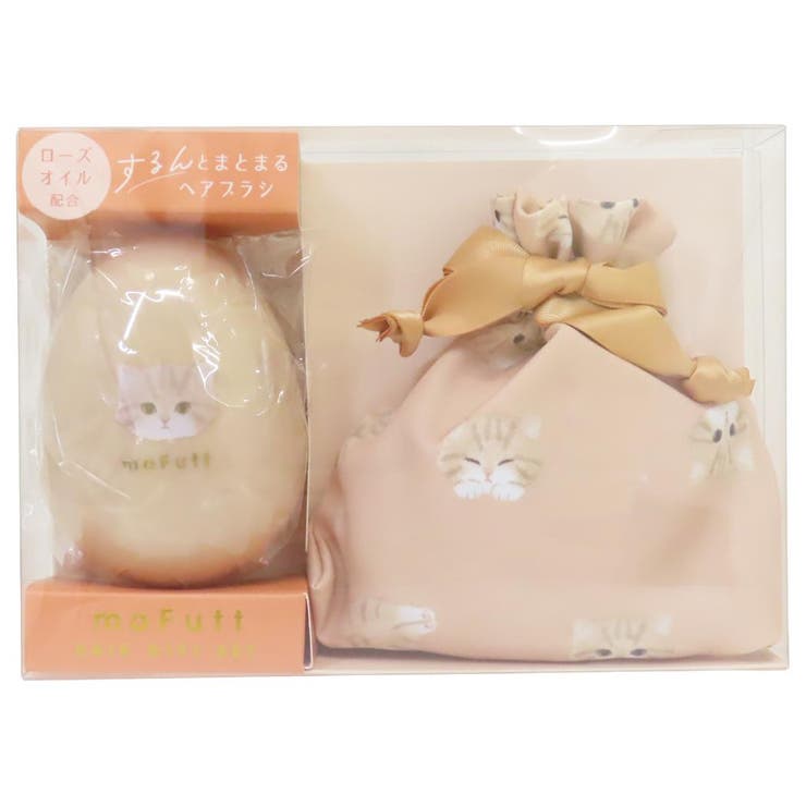 cinemacollection mofutt モフット ブラシ ヘアブラシ＆巾着 ねこ クーリア プレゼント かわいい 小物入れ グッズ ヘアケア