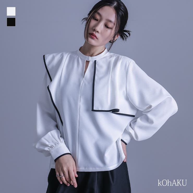 osharewalker kOhAKUフリルヨークデザインシャツ トッ...(4)