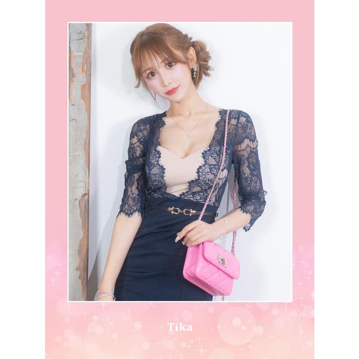 【10％OFFクーポン！7/11(土)1:59まで】Tika Tika キャバドレス トップスレースハ...