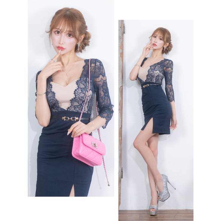 【10％OFFクーポン！7/11(土)1:59まで】Tika Tika キャバドレス トップスレースハ...