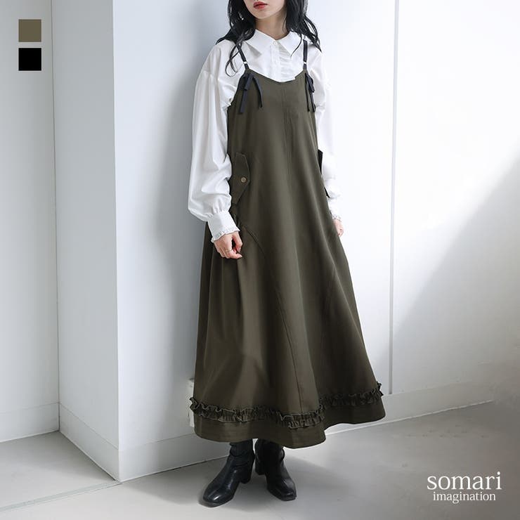 osharewalker somari imaginationギャザーフレアキャミワンピース ワンピース・ドレス