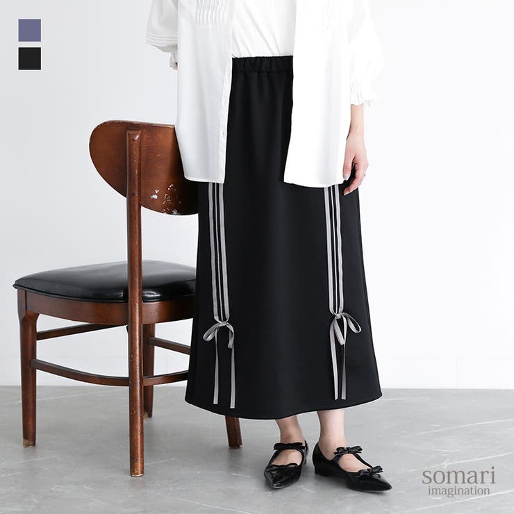 【10％OFFクーポン！11/27(木)1:59まで】osharewalker somari imaginationリボンジャージスカート スカート