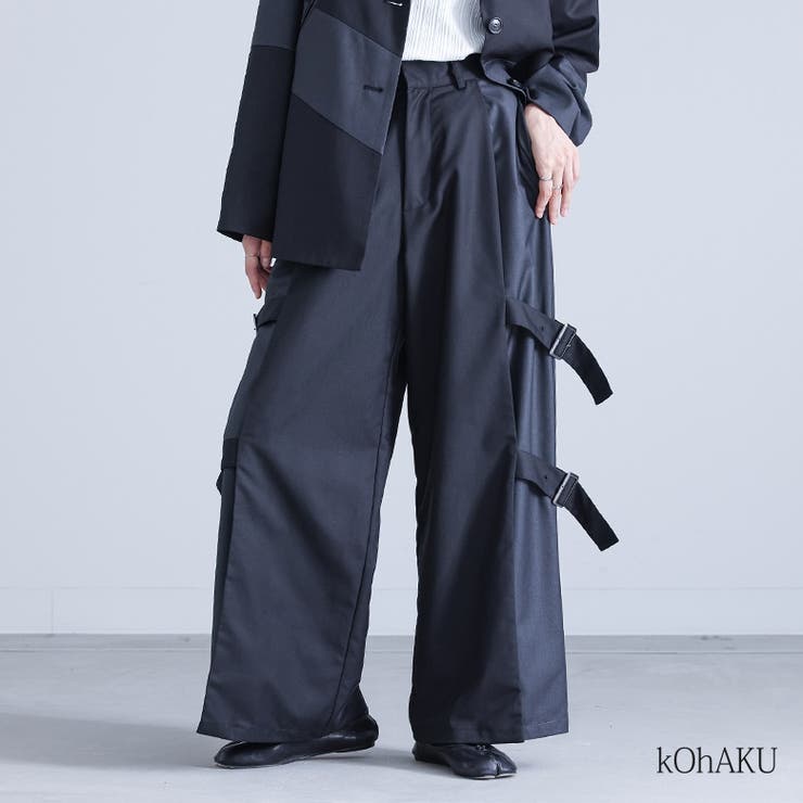 osharewalker kOhAKUサイドベルトワイドパンツ パンツ・ズボン