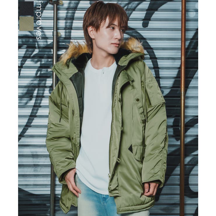 【10％OFFクーポン！2/10(火)1:59まで】improves ミリタリージャケット メンズ N-3B ミリタリーコート ファージャケット ショートコート 大きめ アメカジ カジュアル ワーク スケーター ストリート 古着MIX 韓国 アウター(コ
