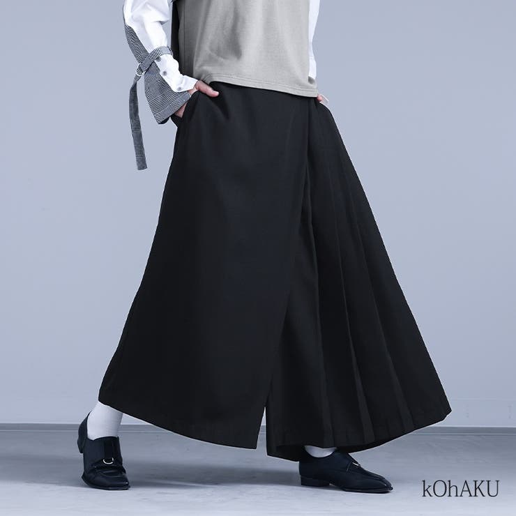 【10％OFFクーポン！11/27(木)1:59まで】osharewalker kOhAKUカシュクール風アシメプリーツパンツ パンツ・ズボン