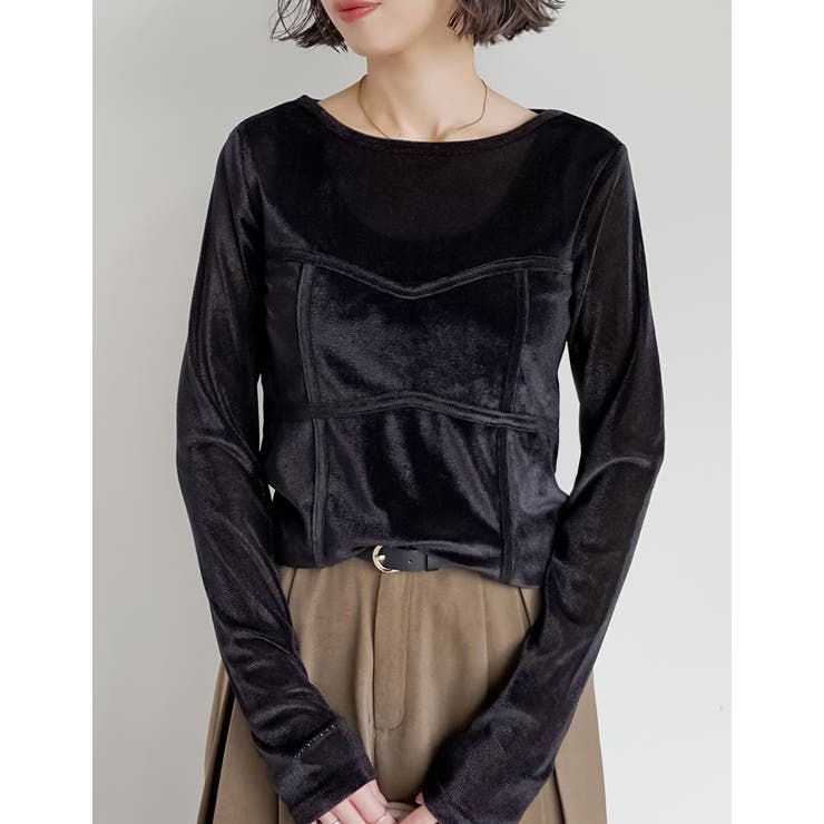Re:EDIT シアーベロアビスチェドッキングトップス トップス shoplistselect-10402172 SHOPLIST サンプル画像2