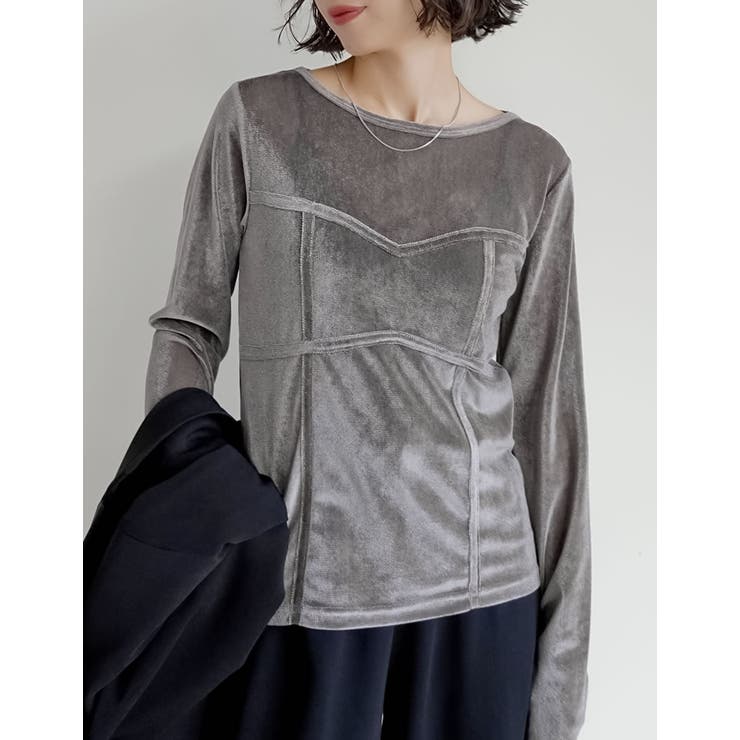 Re:EDIT シアーベロアビスチェドッキングトップス トップス shoplistselect-10402172 SHOPLIST サンプル画像3