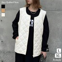 REAL STYLE ベスト レディース 秋冬 前開き アウター ジャケット エコダウン キルティング 軽い 薄手 防寒 暖かい 大きいサイズ ゆったり 羽織り トップス