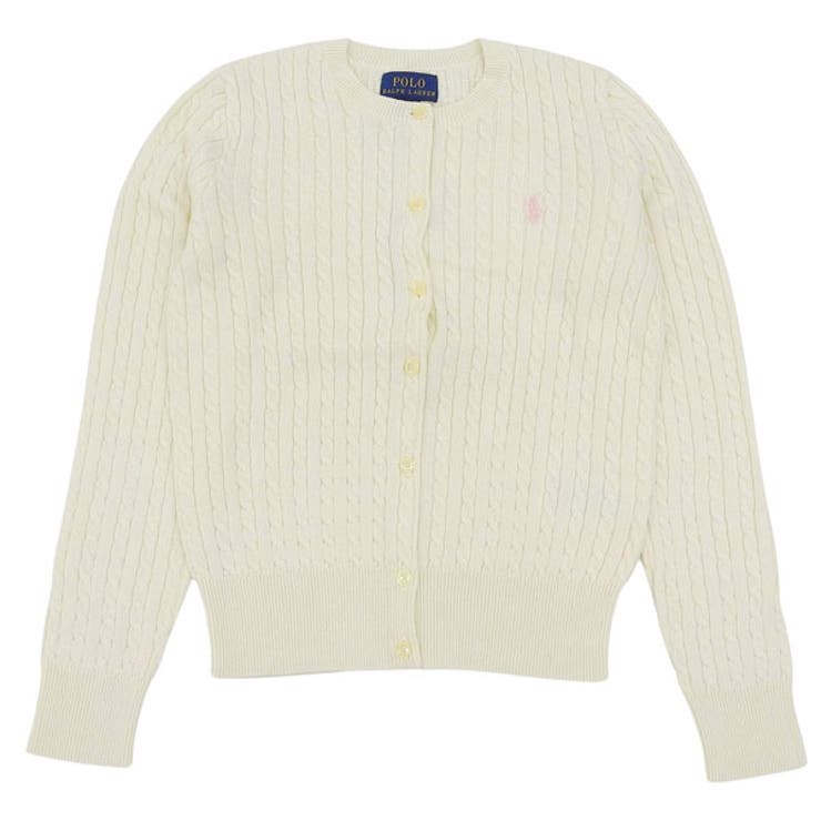 Riverall POLO RALPHAUREN ポロラルフローレン ケーブルニットカーディガン レディース ガールズ コットン アイボリー CORE REPLEN 313543047012 POLO RALPHAUREN トップス