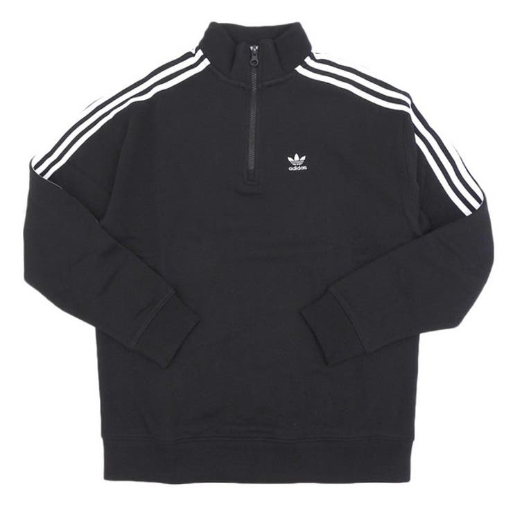 Riverall adidas アディダス オリジナルス ハーフジップトラックジャケット メンズ レディース アウトレット XLサイズ ブラック BF 4/1ZIP SWEATSHIRTS HN8134-42 adidas Originals アウター(