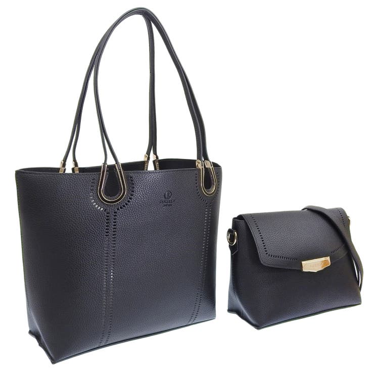 Riverall D.KELLY　ディーケリー バッグ レディース トートバッグ ショルダーバッグ セット商品 通勤 仕事用バッグ シンプル ブラック BL-947BLACK A4対応 バッグ・鞄