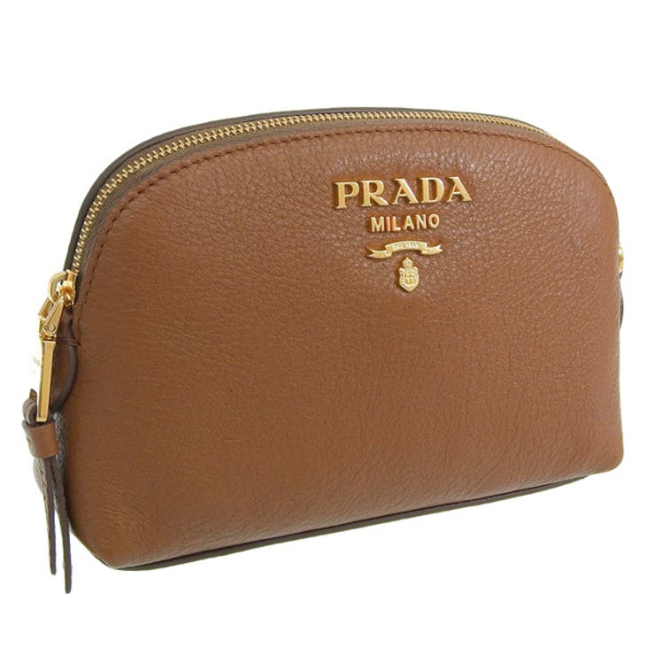 アクセサリーポーチ 【10％OFFクーポン！2/10(火)1:59まで】Riverall PRADA プラダ VITELLO DAINO ヴィッテロダイノ ポーチ 小物入れ レザー バッグ・鞄