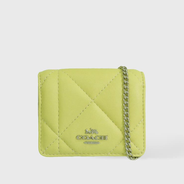 【10％OFFクーポン！4/10(金)1:59まで】Riverall COACH コーチ PUFFY DIAMOND MINI WALLET パフィ チェーン ウォレット 斜めがけ ショルダー 二つ折り 財布 2WAY バッグ・鞄